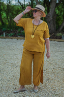 Linen ALTO - 3805 SIDE SLIT LIGHT WEIGHT 100% ITALIAN LINEN TROUSERS - Vera Tucci OriginalsGianni Moda