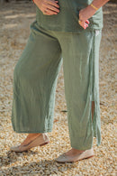 Linen ALTO - 3805 SIDE SLIT LIGHT WEIGHT 100% ITALIAN LINEN TROUSERS - Vera Tucci OriginalsGianni Moda