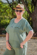 Linen KARINA - 3133 Light Weight Italian Linen Top - Vera Tucci OriginalsGianni Moda