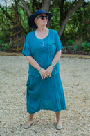 Linen JUNO -3166 ITALIAN LIGHTWEIGHT LINEN SKIRT WITH POCKET - Vera Tucci OriginalsGianni Moda