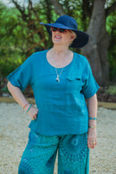 Linen KARINA - 3133 Light Weight Italian Linen Top - Vera Tucci OriginalsGianni Moda