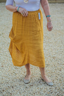 Linen JUNO -3166 ITALIAN LIGHTWEIGHT LINEN SKIRT WITH POCKET - Vera Tucci OriginalsGianni Moda