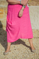 Linen JUNO -3166 ITALIAN LIGHTWEIGHT LINEN SKIRT WITH POCKET - Vera Tucci OriginalsGianni Moda
