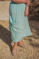Linen JUNO -3166 ITALIAN LIGHTWEIGHT LINEN SKIRT WITH POCKET - Vera Tucci OriginalsGianni Moda