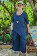 Linen ALTO - 3805 SIDE SLIT LIGHT WEIGHT 100% ITALIAN LINEN TROUSERS - Vera Tucci OriginalsGianni Moda