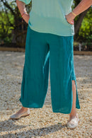 Linen ALTO - 3805 SIDE SLIT LIGHT WEIGHT 100% ITALIAN LINEN TROUSERS - Vera Tucci OriginalsGianni Moda